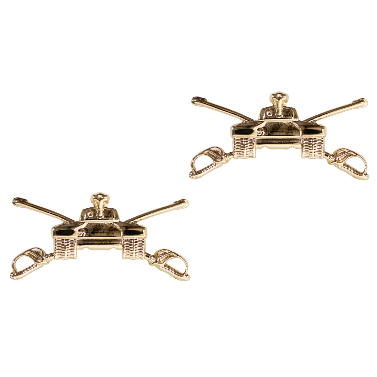 Army Officer Branch of Service Collar Device: Armor - 22k gold plated