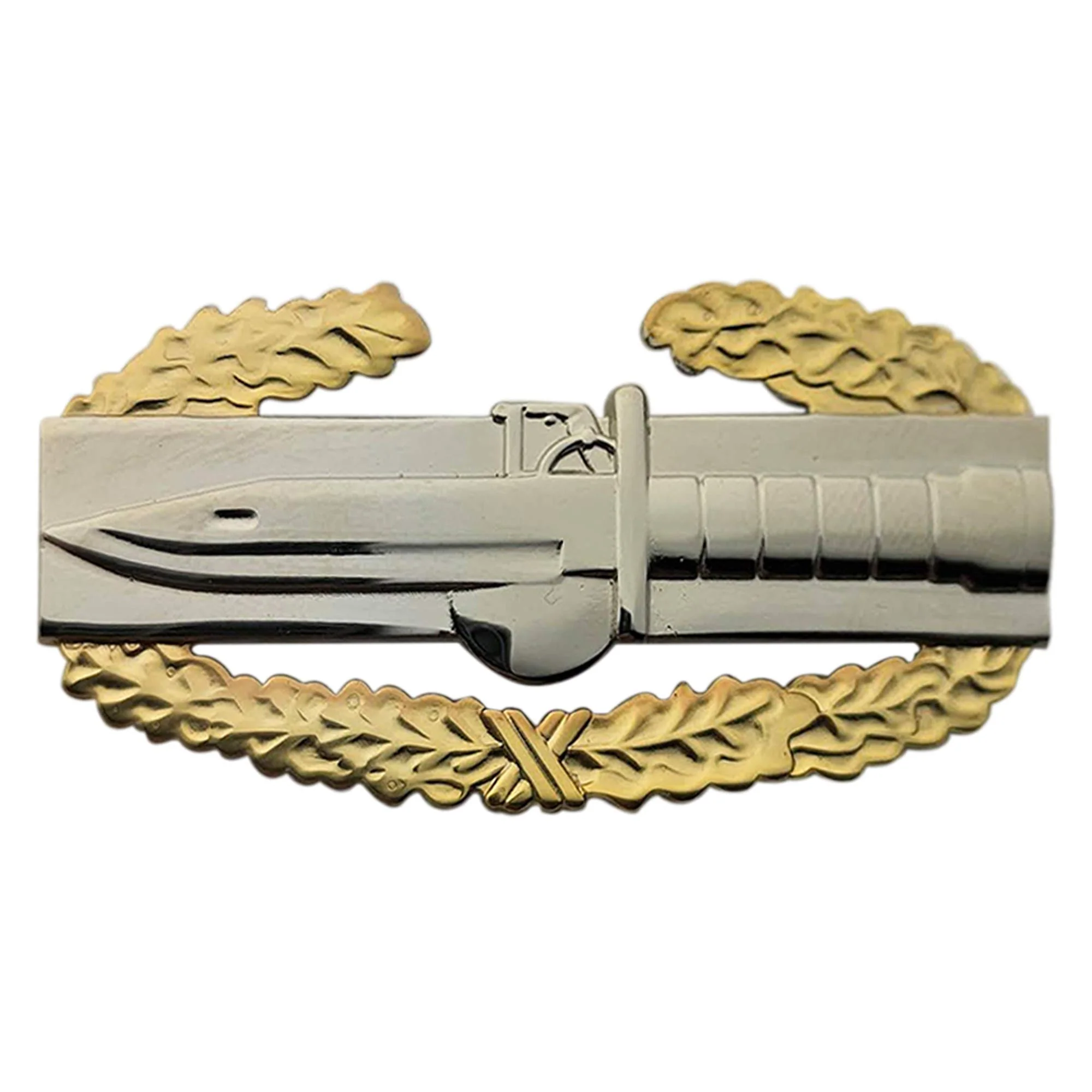 Army Badge: Master Combat Action First Award - dress miniature size, mirror finish with gold wreath