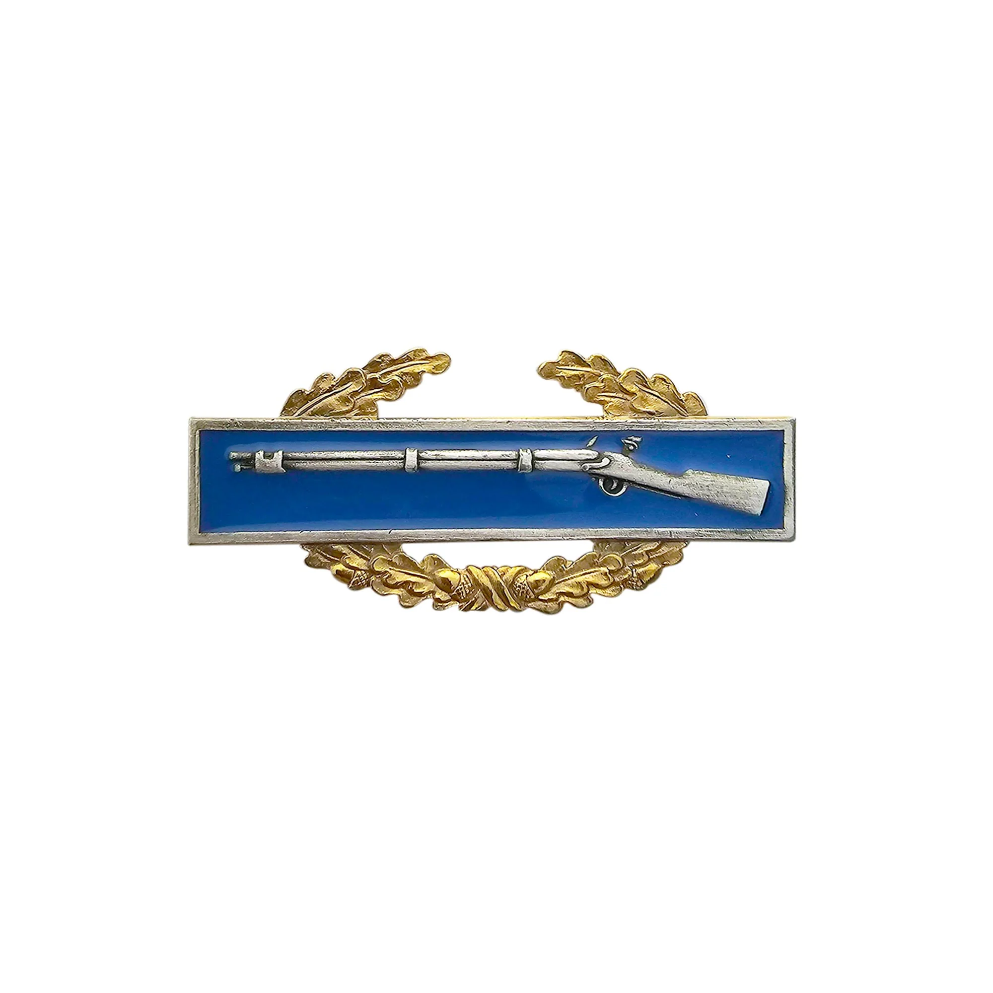 Army Badge: Master Combat Infantry First Award - miniature blouse size, silver oxidized
