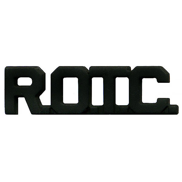 Army ROTC Collar Device: Cutout Letters - black metal
