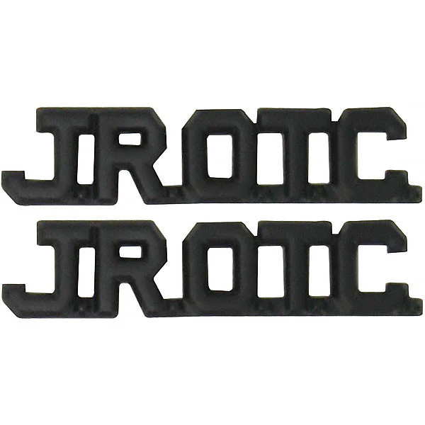 Army Junior ROTC Collar Device - JROTC Cut Out Letters - black metal