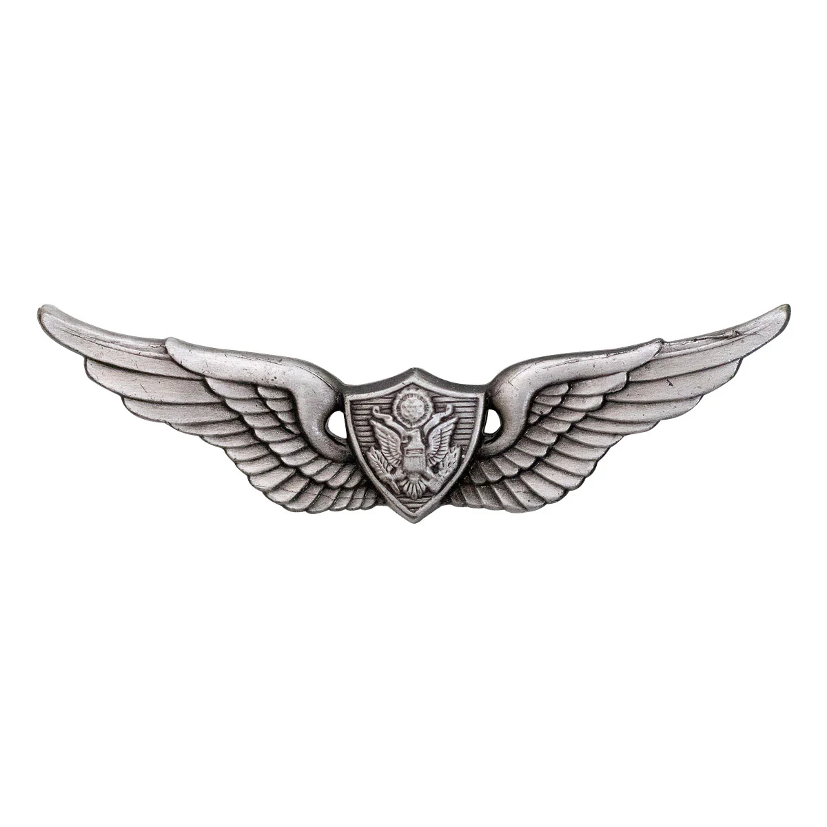 Army Badge: Aircraft Crewman: Aircrew - 2" blouse miniature, silver oxidized
