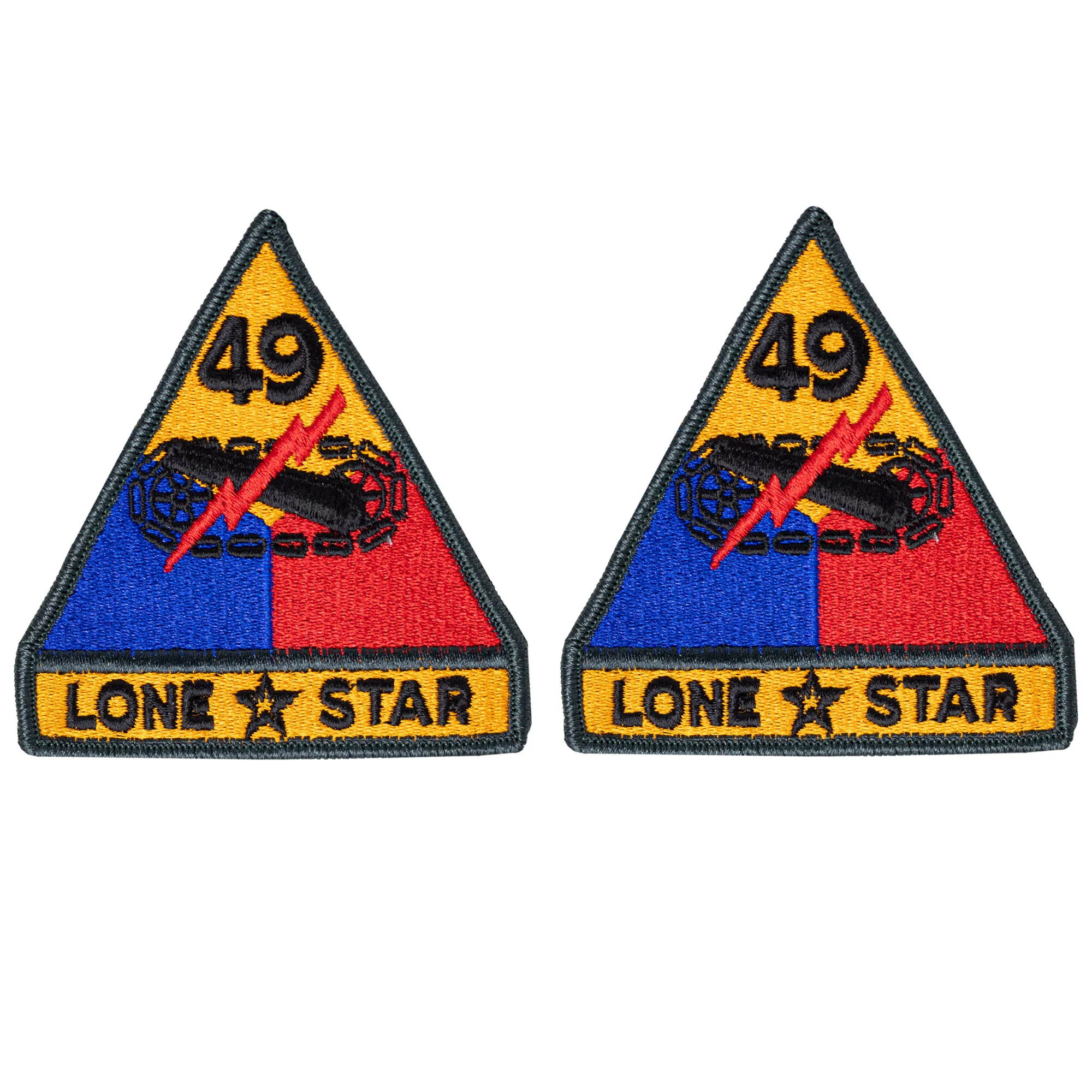Army Patch: 49th Armored Division with tab Lone Star - Full Color embroidery