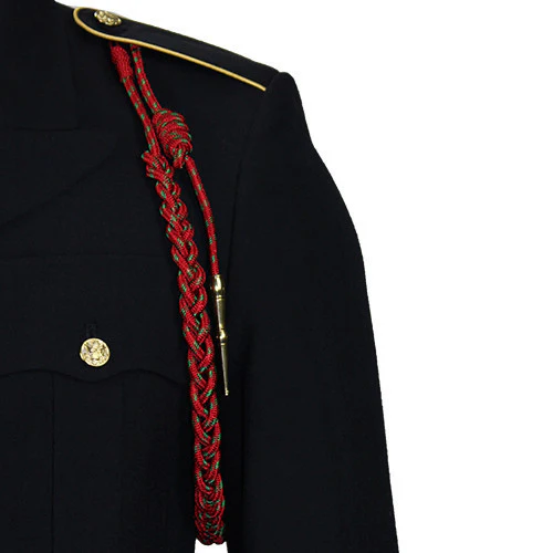 Army Fourragere (Lanyard): Belgian WWII - red and green polish brass tip