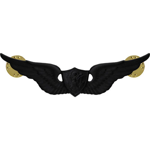 Army Badge: Aircraft Crewman: Aircrew - regulation size, black metal