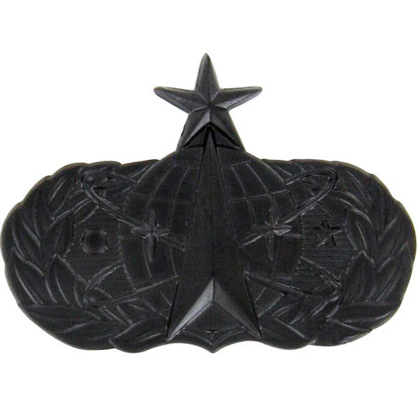 Army Badge: Senior Space Missile - regulation size, black metal