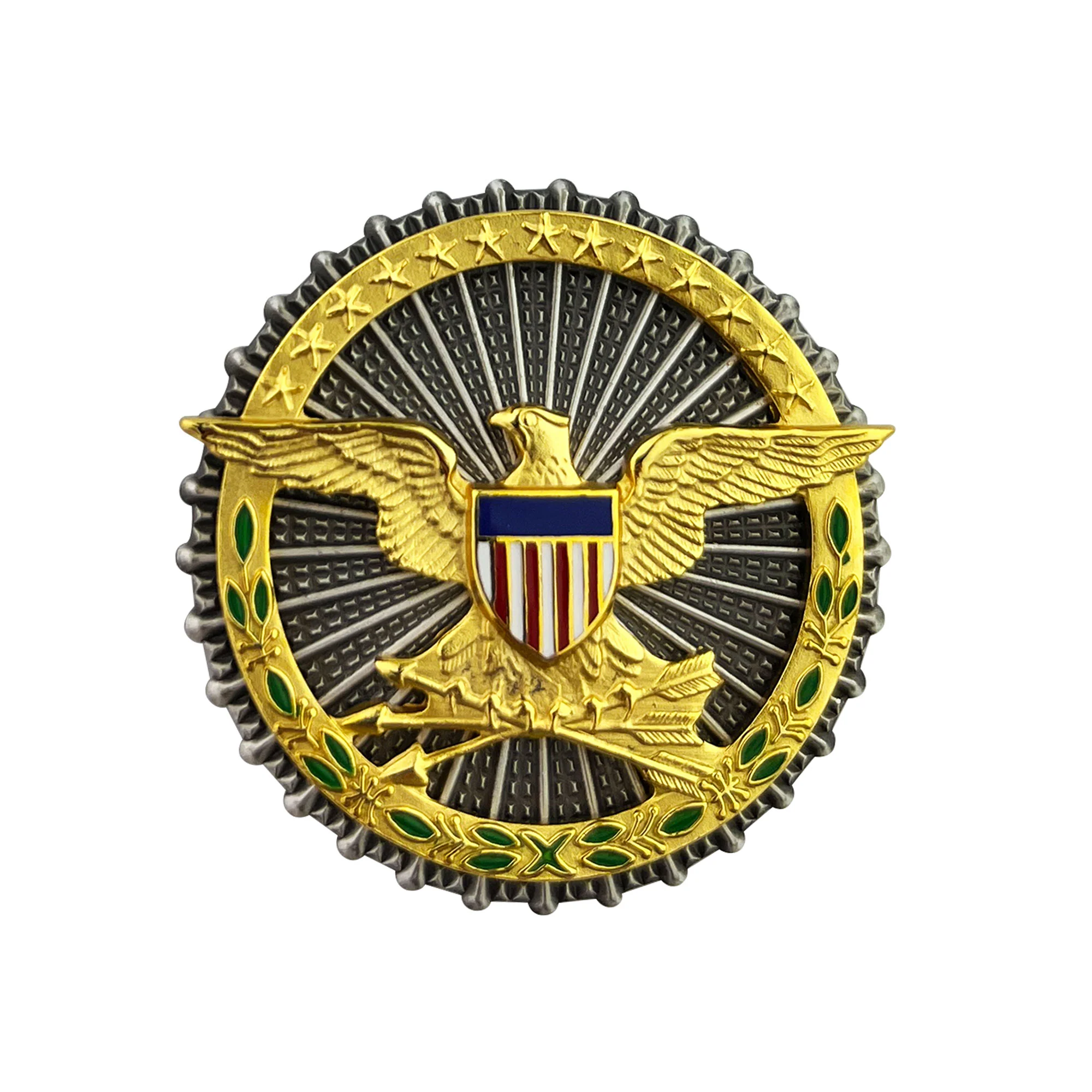 Army Identification Dress Badge: Secretary of Defense oxidized finish miniature size
