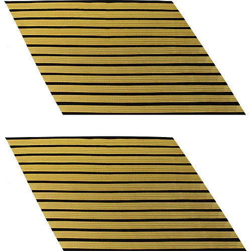 Army Service Stripe: Gold Embroidered on Blue - male, set of 12