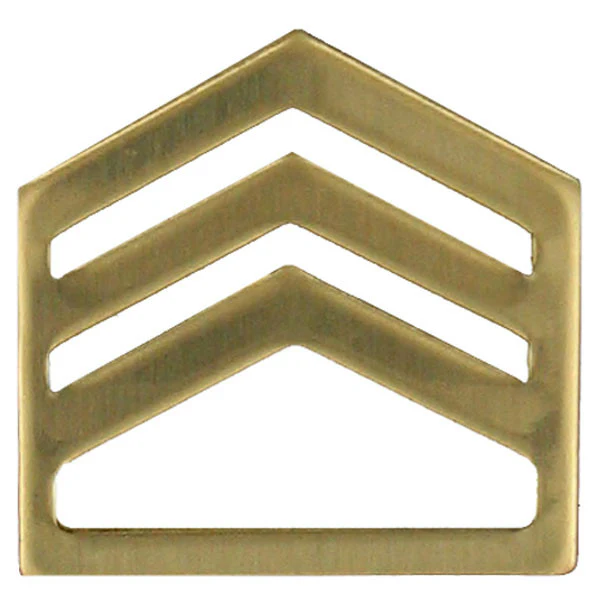 Army ROTC Chevron: Staff Sergeant - brass