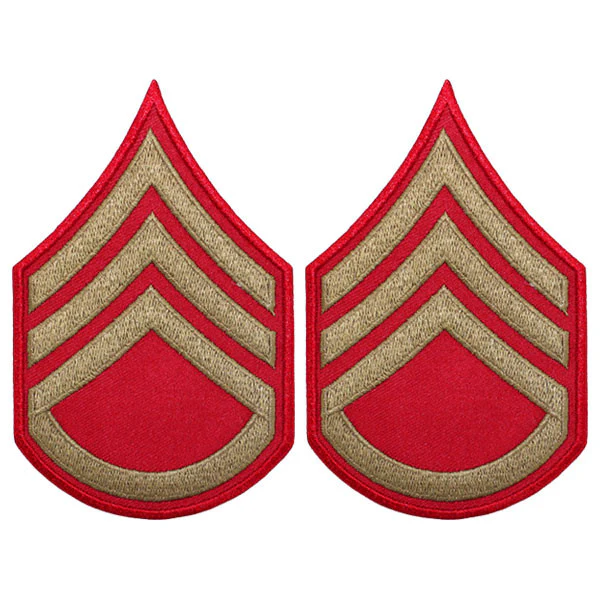 CAP WWII Stripe: Staff Sergeant (Gold on Red)