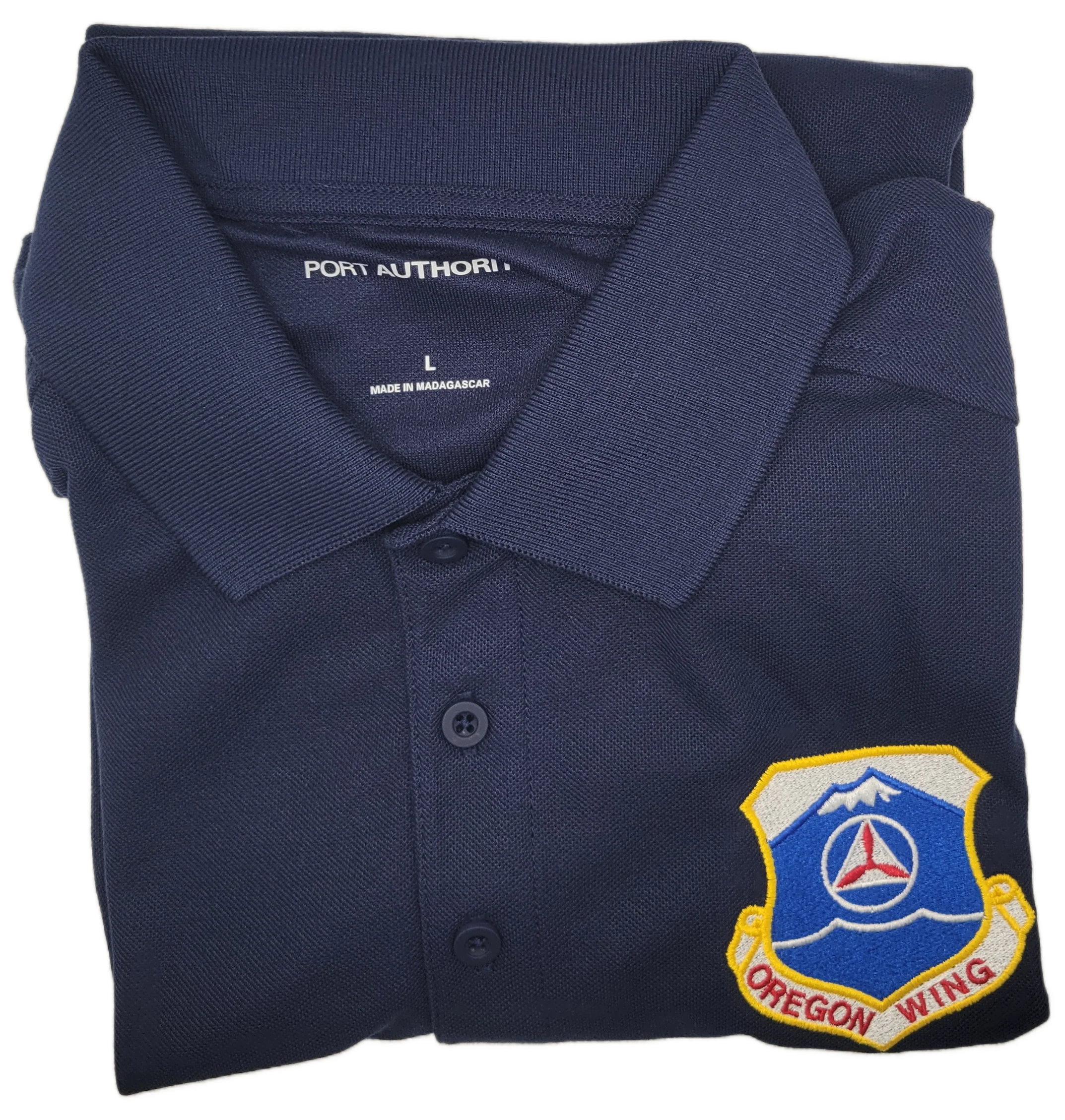 Civil Air Patrol Leisure Shirt: Polo (Navy Blue) with Wing/Region Emb Male - Image 10