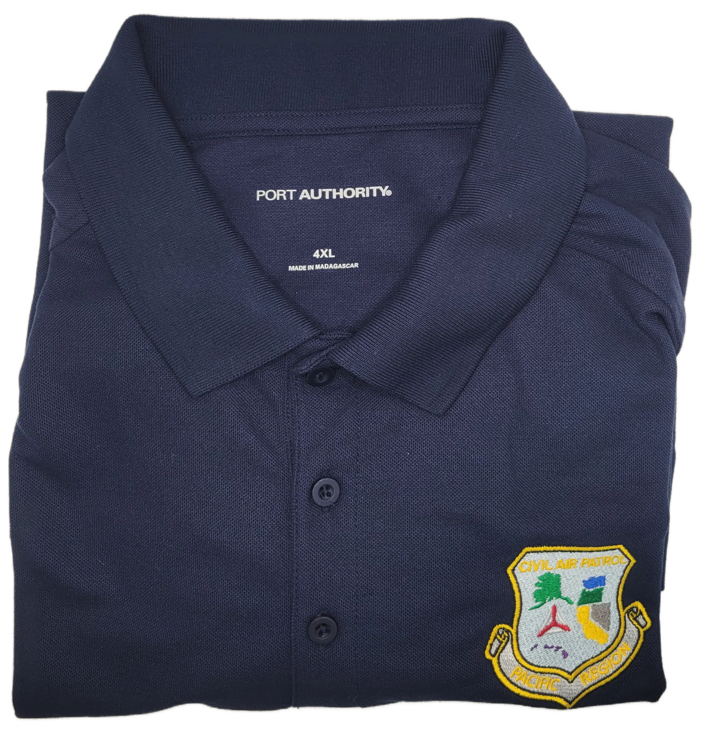 Civil Air Patrol Leisure Shirt: Polo (Navy Blue) with Wing/Region Emb Male - Image 11