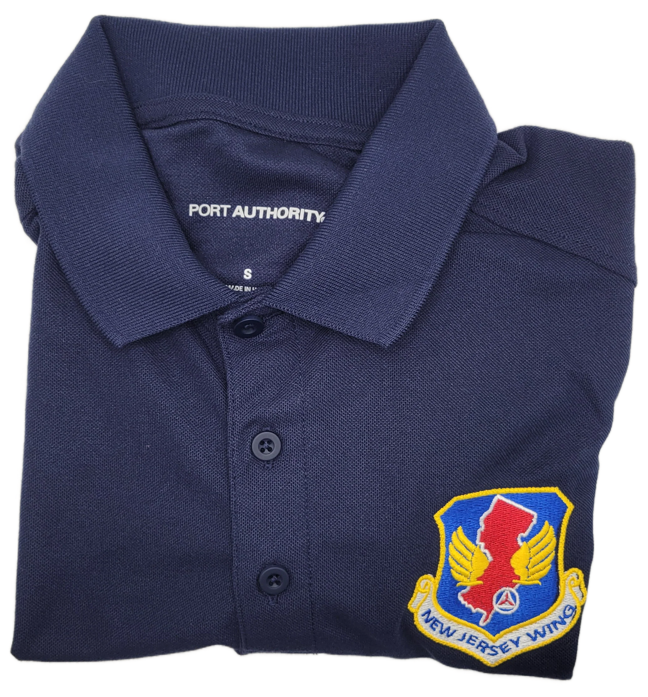 Civil Air Patrol Leisure Shirt: Polo (Navy Blue) with Wing/Region Emb Male - Image 13
