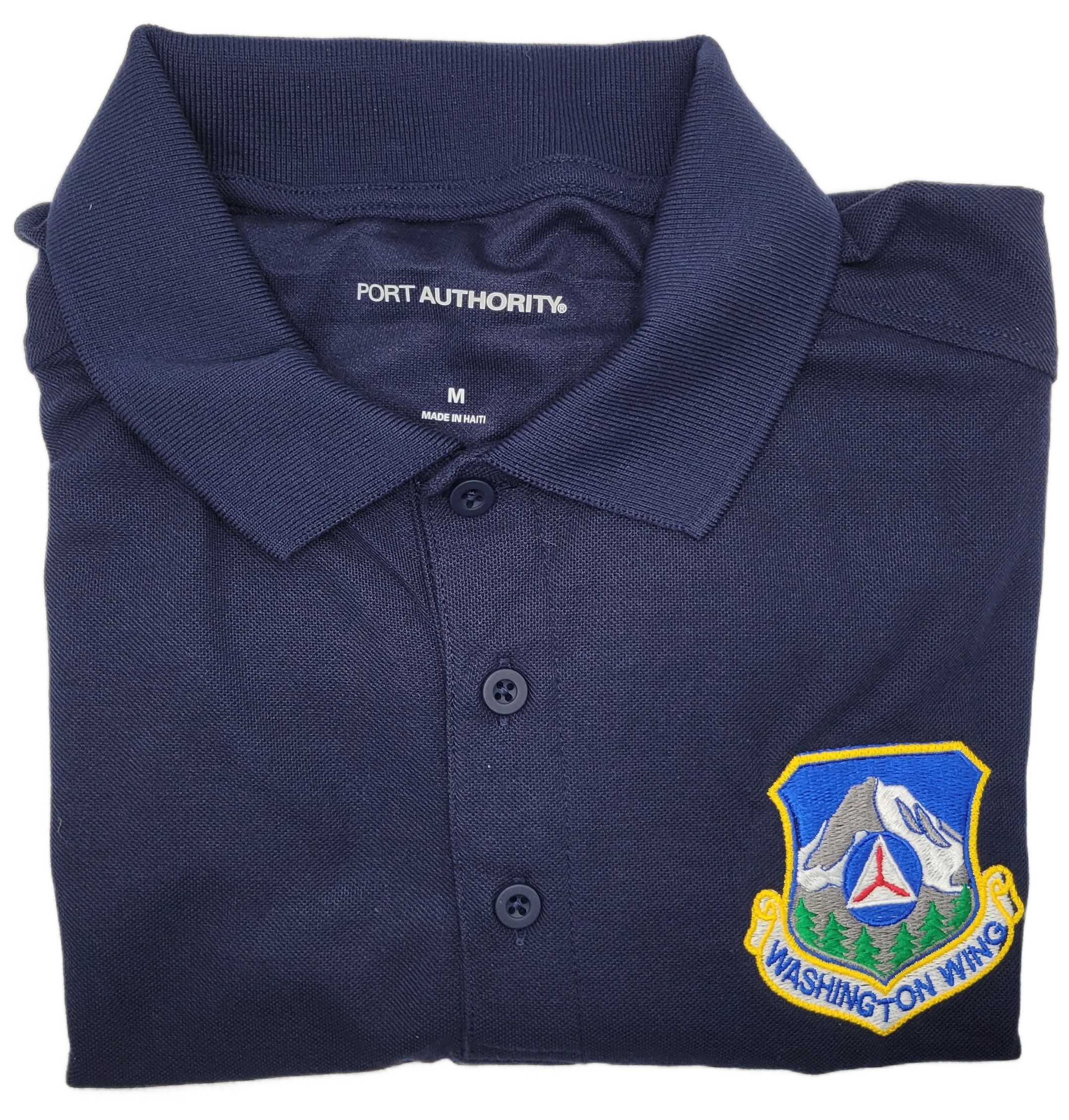 Civil Air Patrol Leisure Shirt: Polo (Navy Blue) with Wing/Region Emb Male - Image 17