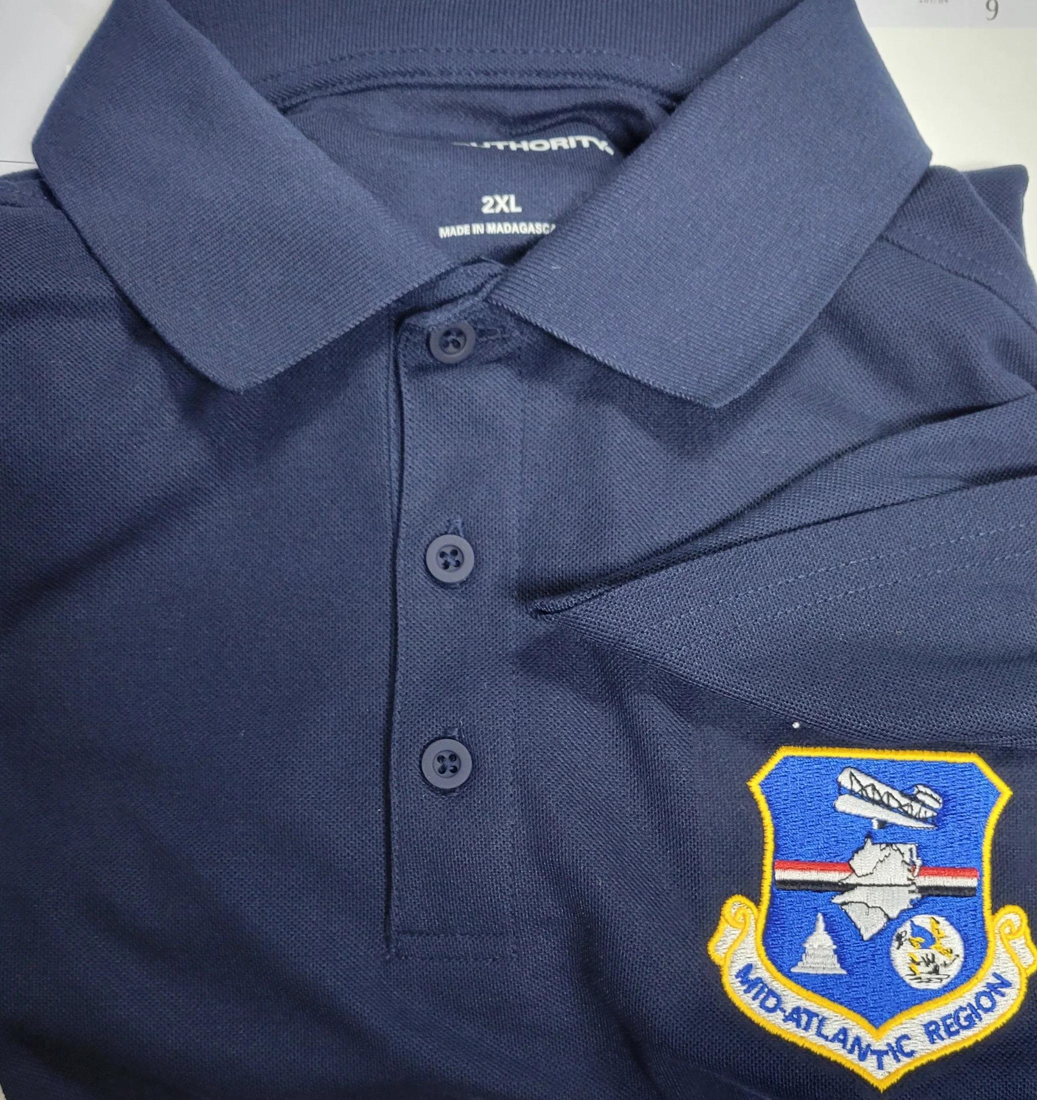 Civil Air Patrol Leisure Shirt: Polo (Navy Blue) with Wing/Region Emb Male - Image 19