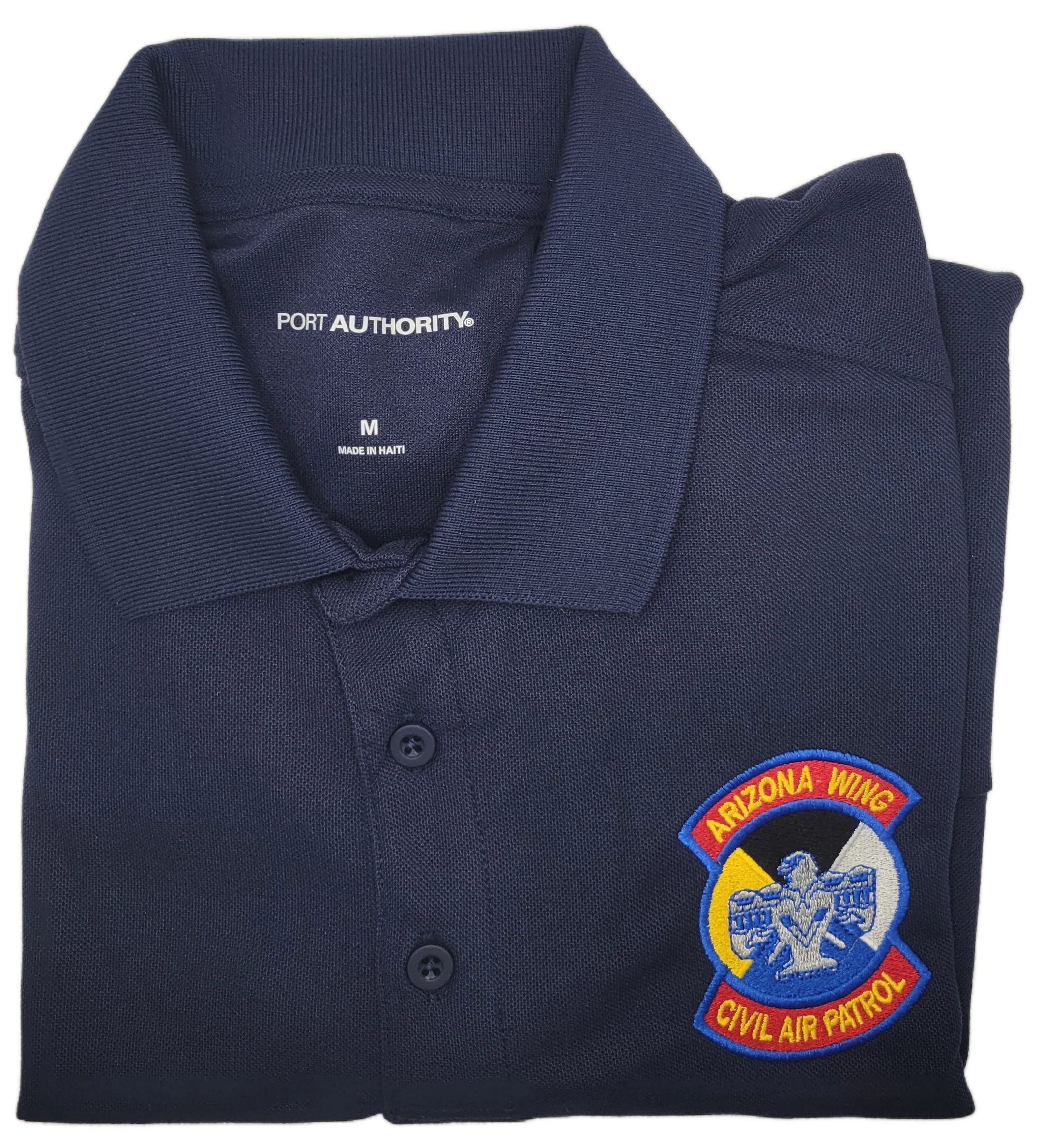 Civil Air Patrol Leisure Shirt: Polo (Navy Blue) with Wing/Region Emb Male - Image 2