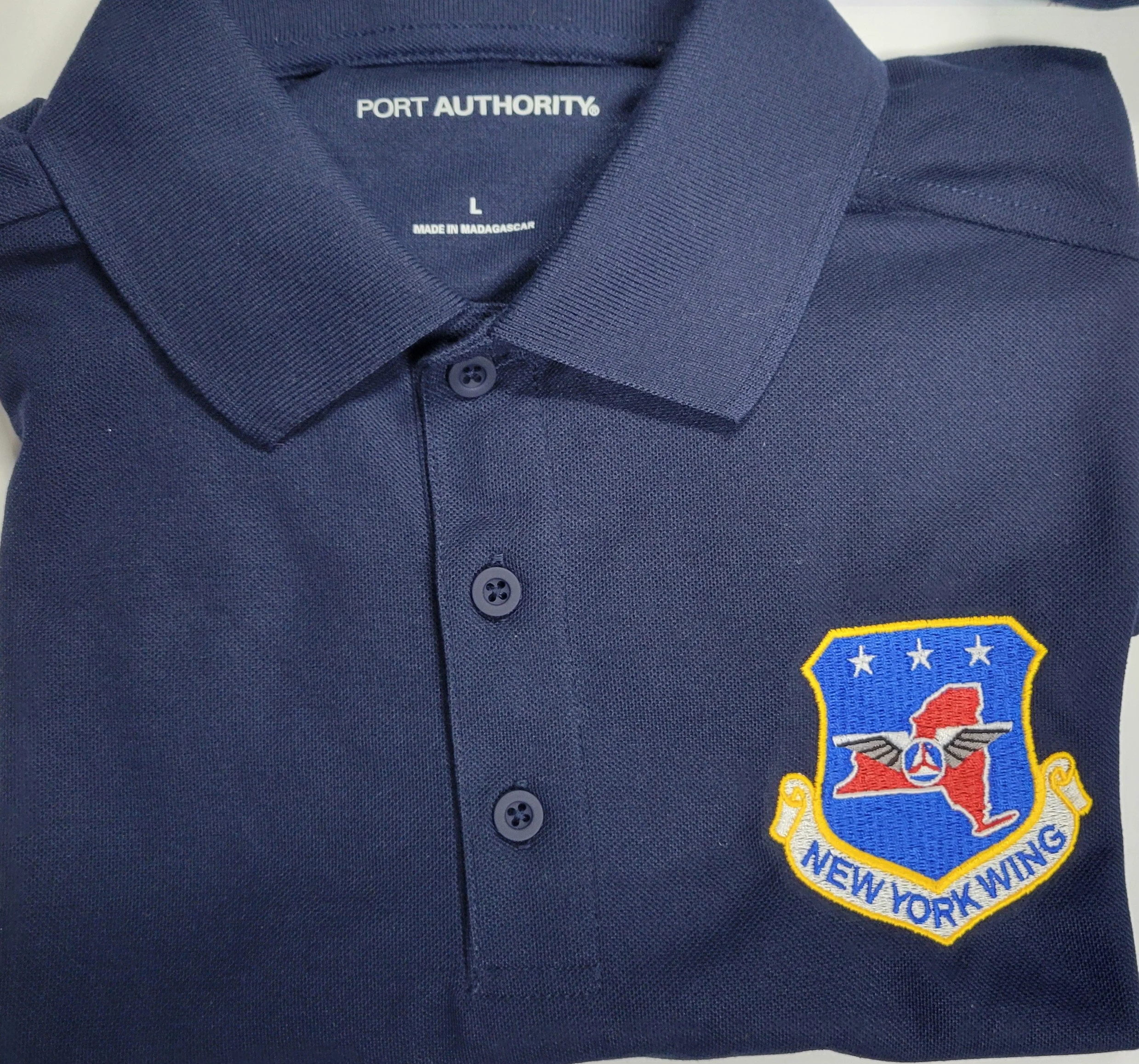 Civil Air Patrol Leisure Shirt: Polo (Navy Blue) with Wing/Region Emb Male - Image 21