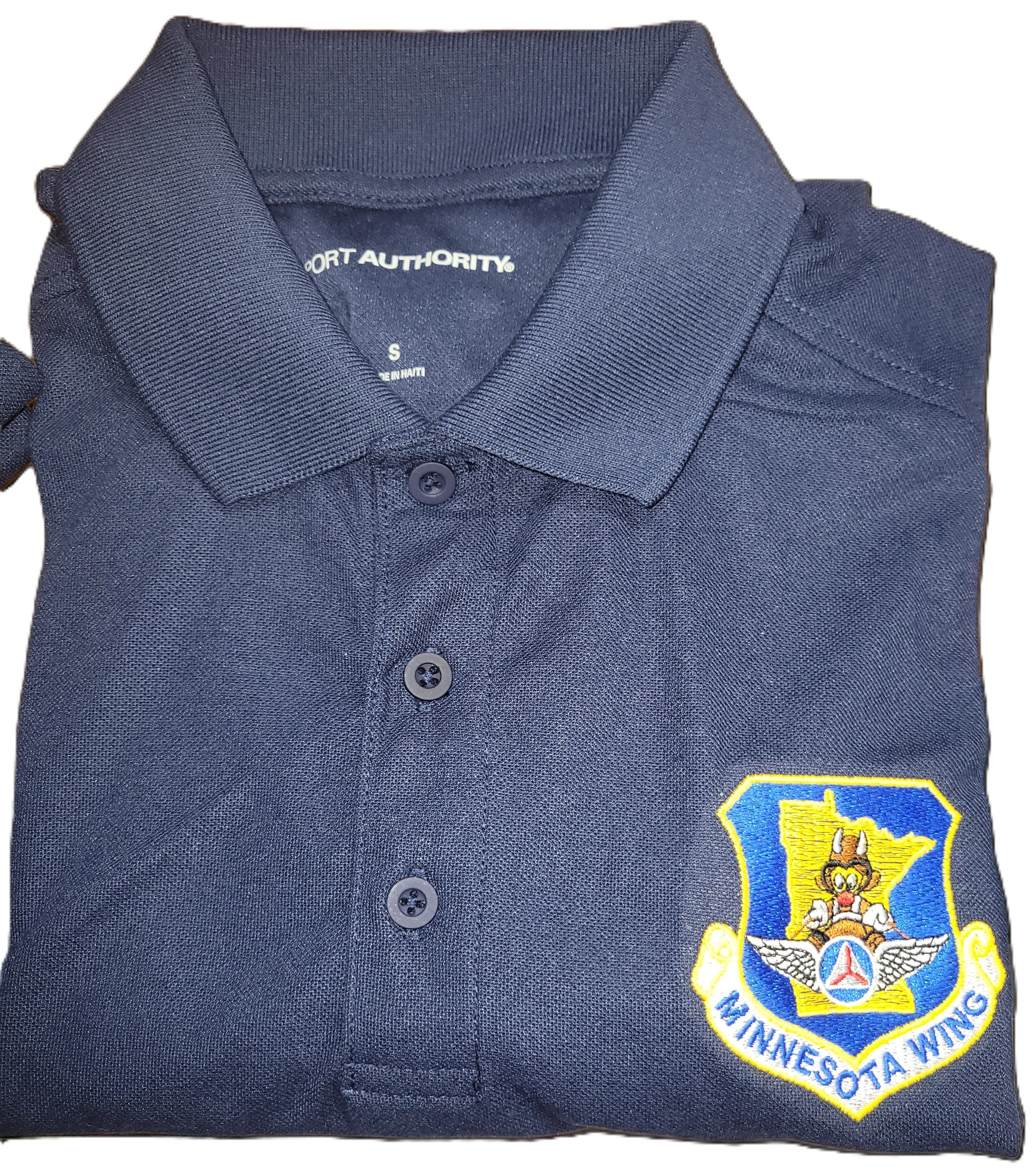 Civil Air Patrol Leisure Shirt: Polo (Navy Blue) with Wing/Region Emb Male - Image 25