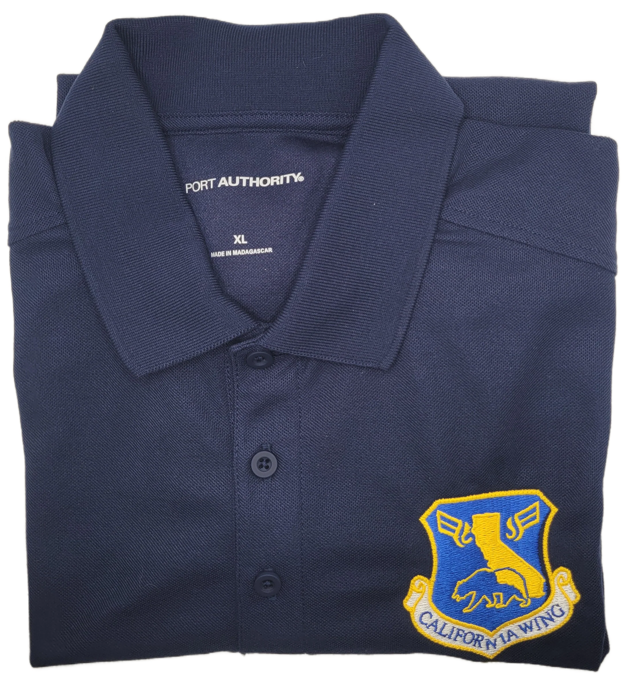 Civil Air Patrol Leisure Shirt: Polo (Navy Blue) with Wing/Region Emb Male - Image 3