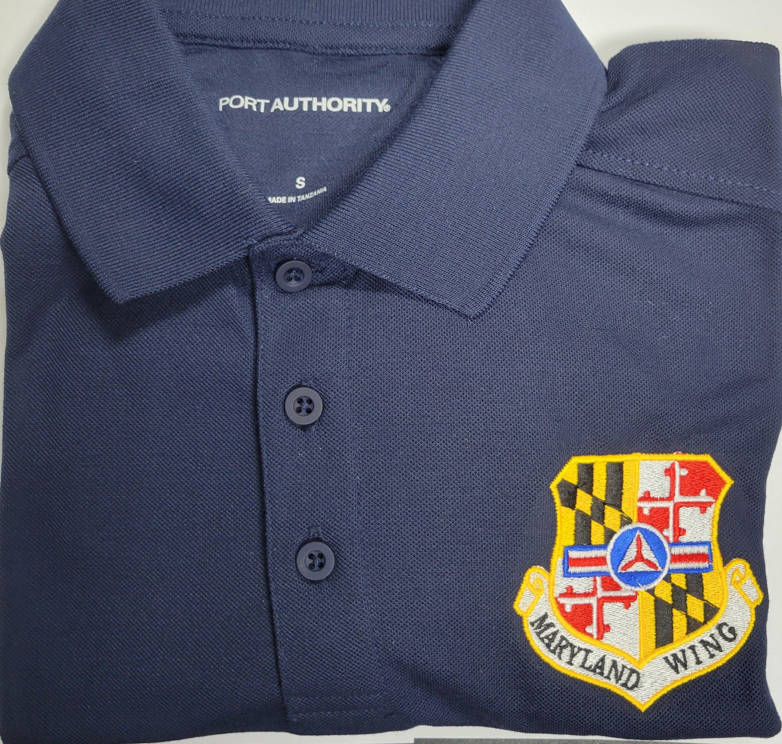 Civil Air Patrol Leisure Shirt: Polo (Navy Blue) with Wing/Region Emb Male - Image 8
