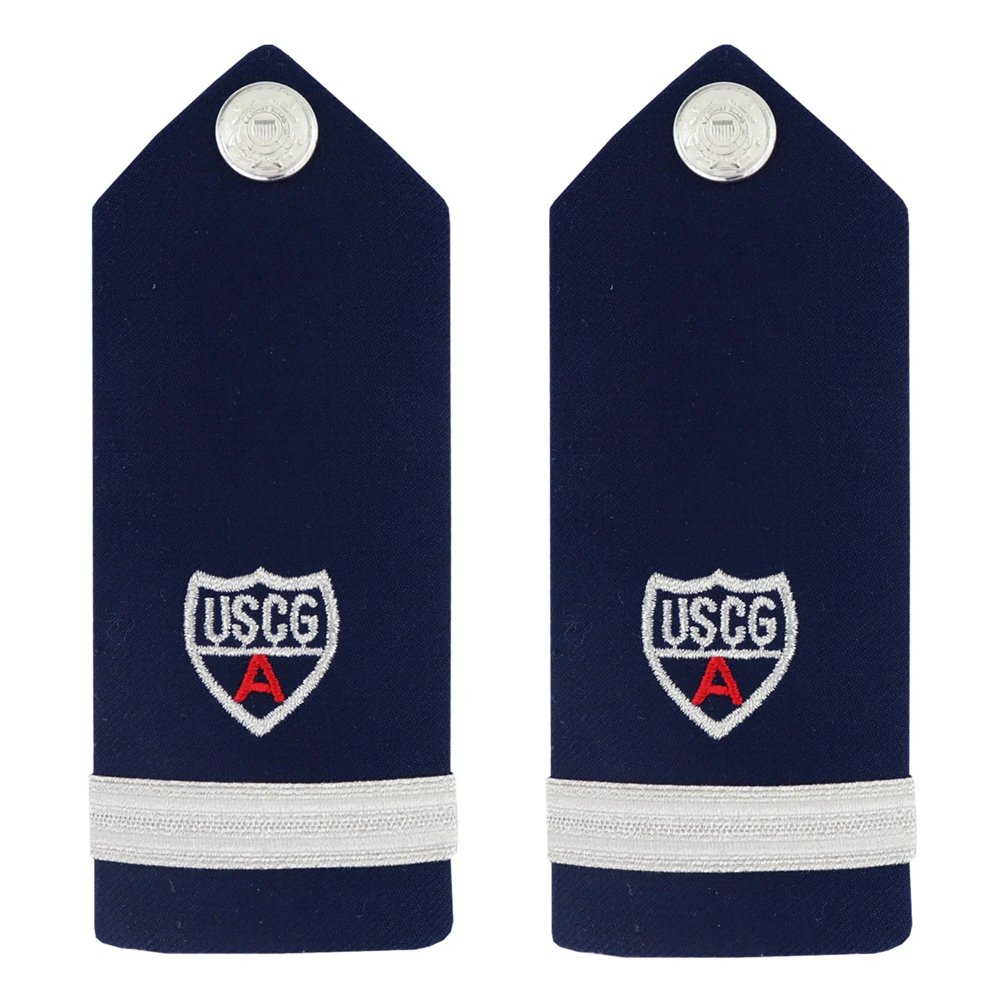Coast Guard Auxiliary Hard Shoulder Board: FSO (1/2" Stripe & Red A)