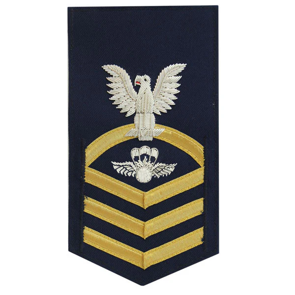 Coast Guard E7 Rating Badge: Aviation Survival Technician - blue