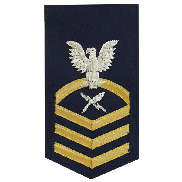 Coast Guard E7 Male Rating Badge: Intelligence Specialist - blue
