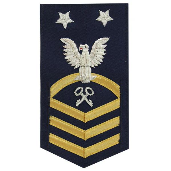 Coast Guard E9 Rating Badge: Storekeeper "SK" - blue