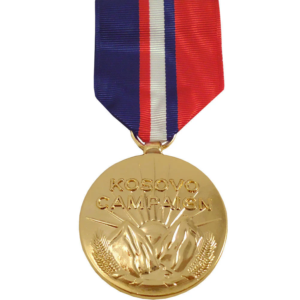 Full Size Medal: Kosovo Campaign Medal - 24k Gold Plated