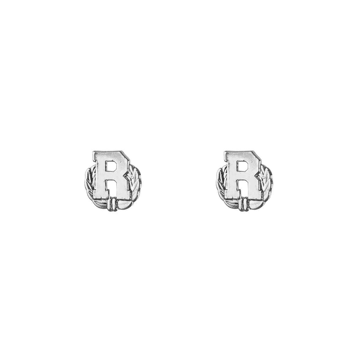 Letter R Attachment with Wreath for Ribbon and Full Size Medal 5/16" - silver
