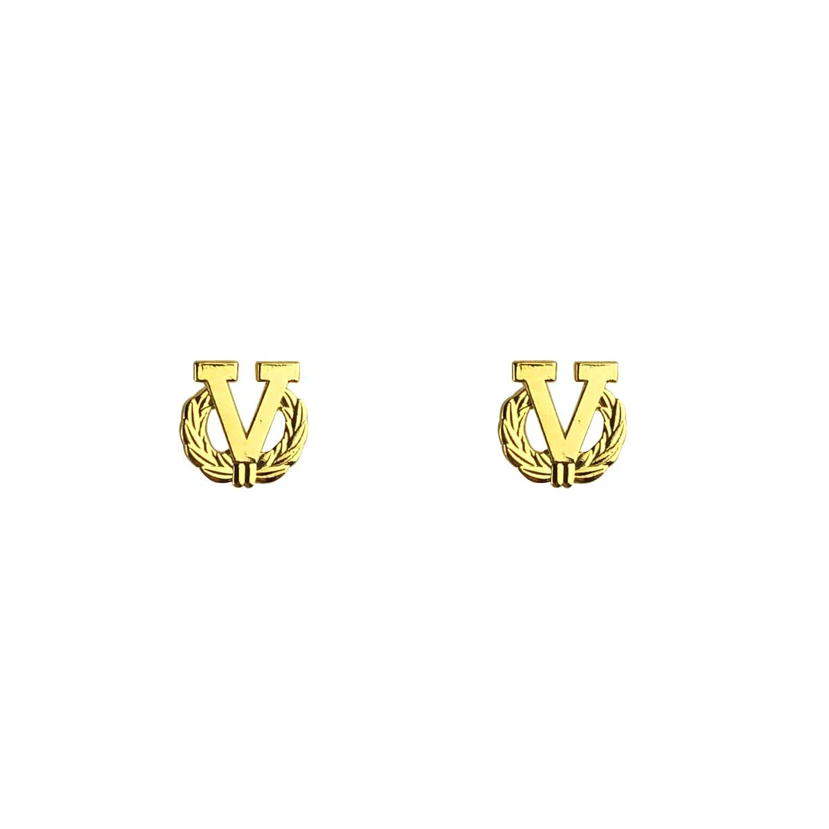Letter V Attachment with Wreath for Ribbon and Full Size Medal 5/16" - gold