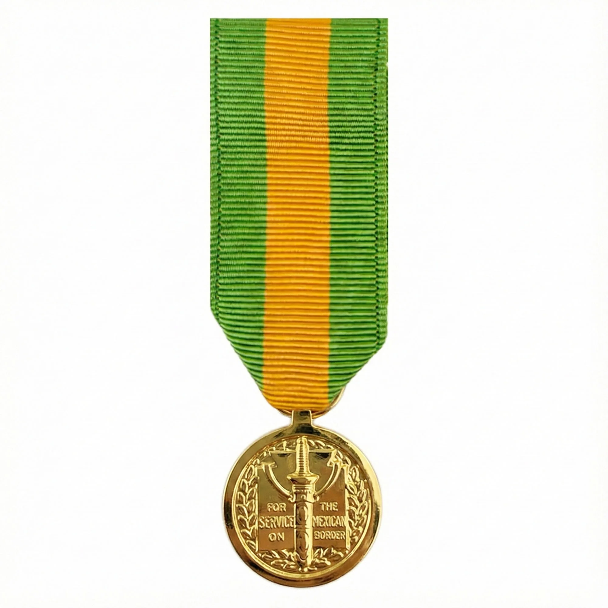 Miniature Medal: Mexican Border Defense - Anodized 24K Gold Plated