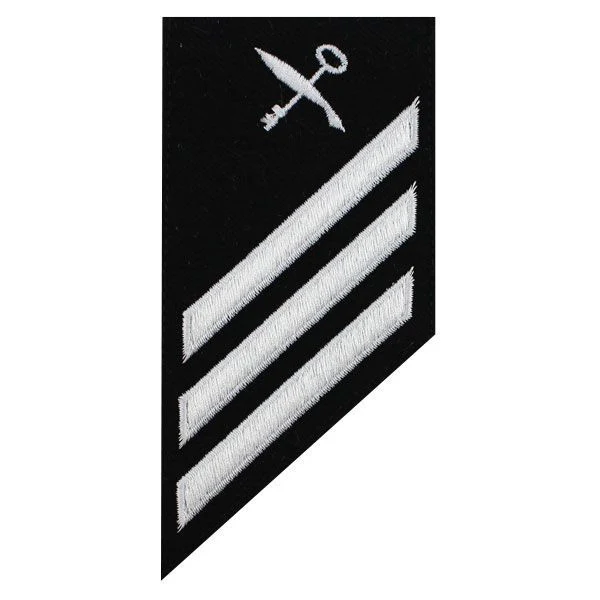 Navy E-3 Combo Rate: Retail Services Specialist on blue serge
