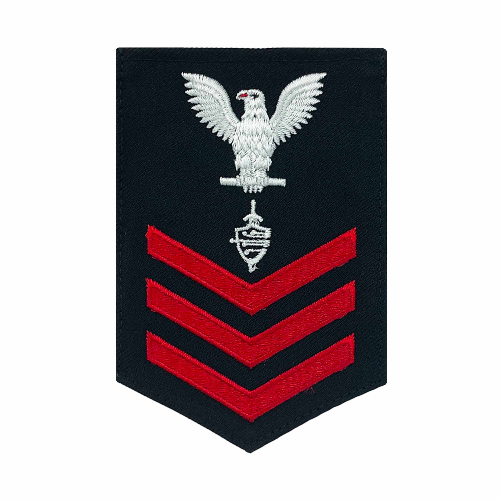 Navy E6 FEMALE Rating Badge: CWT Cyber Warfare Technician - New Serge for Jumper