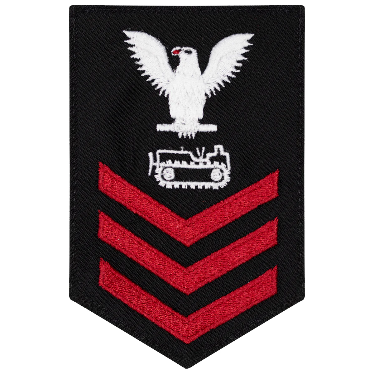 Navy E6 FEMALE Rating Badge: Equipment Operator - New Serge for Jumper