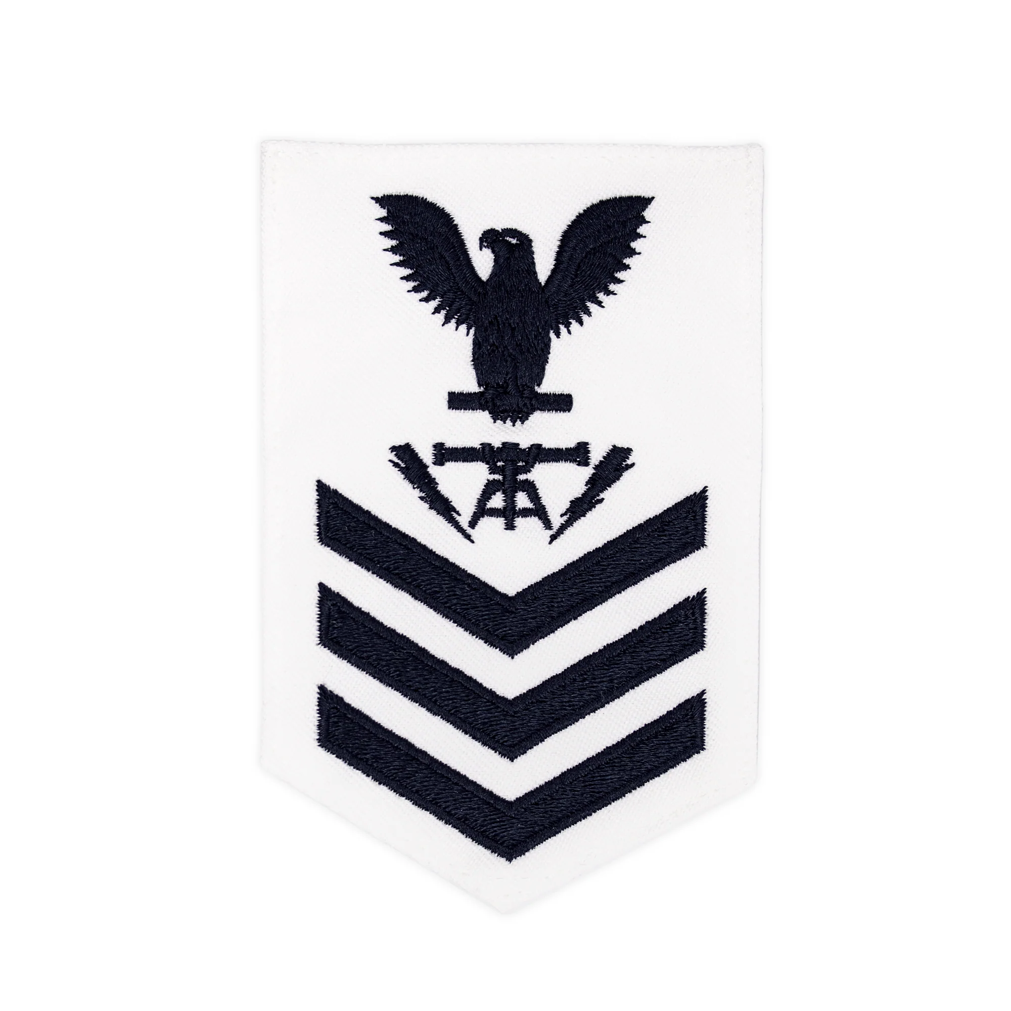 Navy E6 FEMALE Rating Badge: Fire Controlman - white