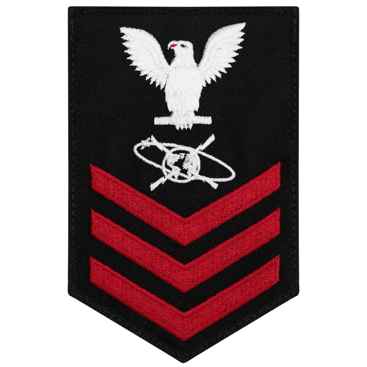 Navy E6 MALE Rating Badge: MC Mass Communication Specialist - blue