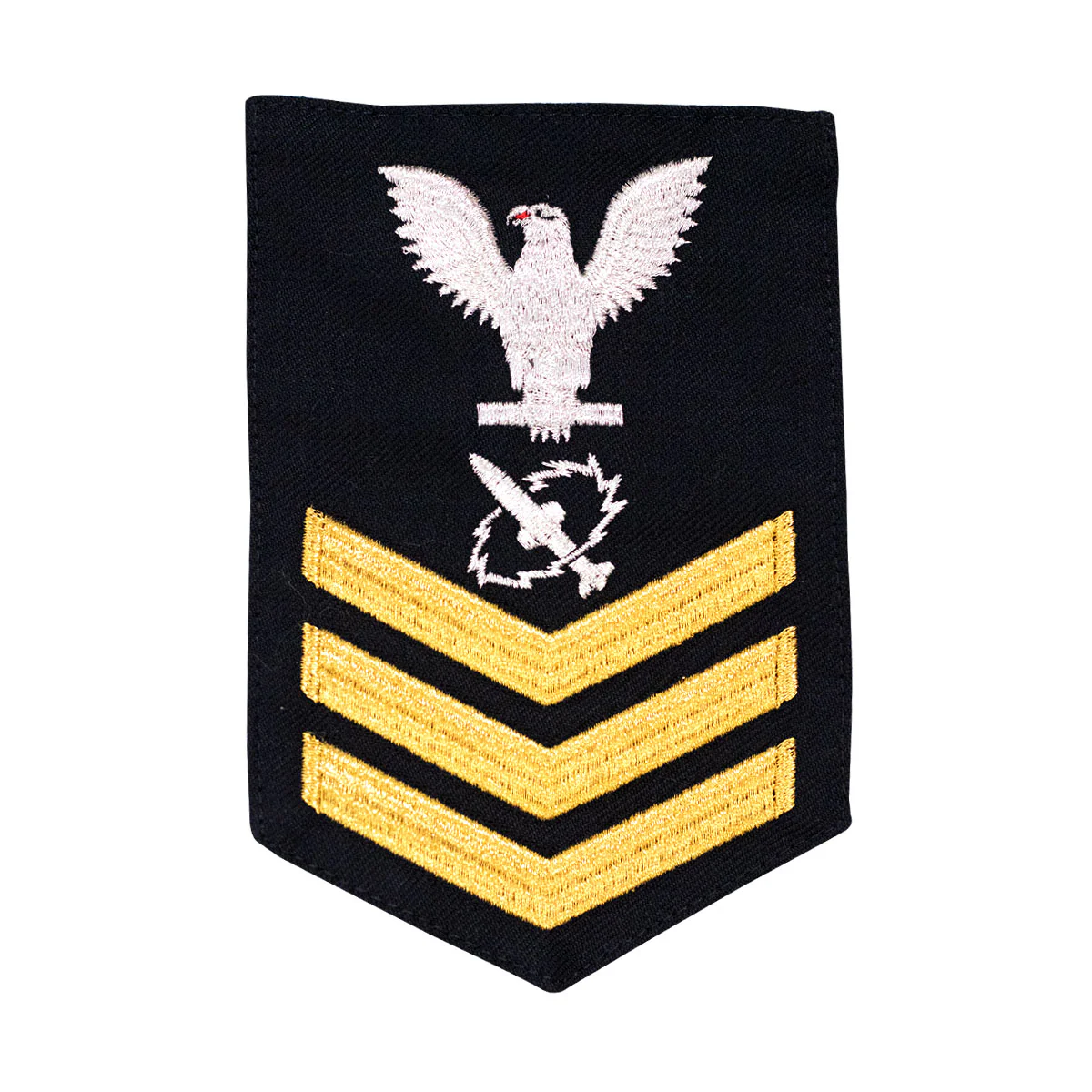 Navy E6 MALE Rating Badge: Missile Technician - blue - Image 2