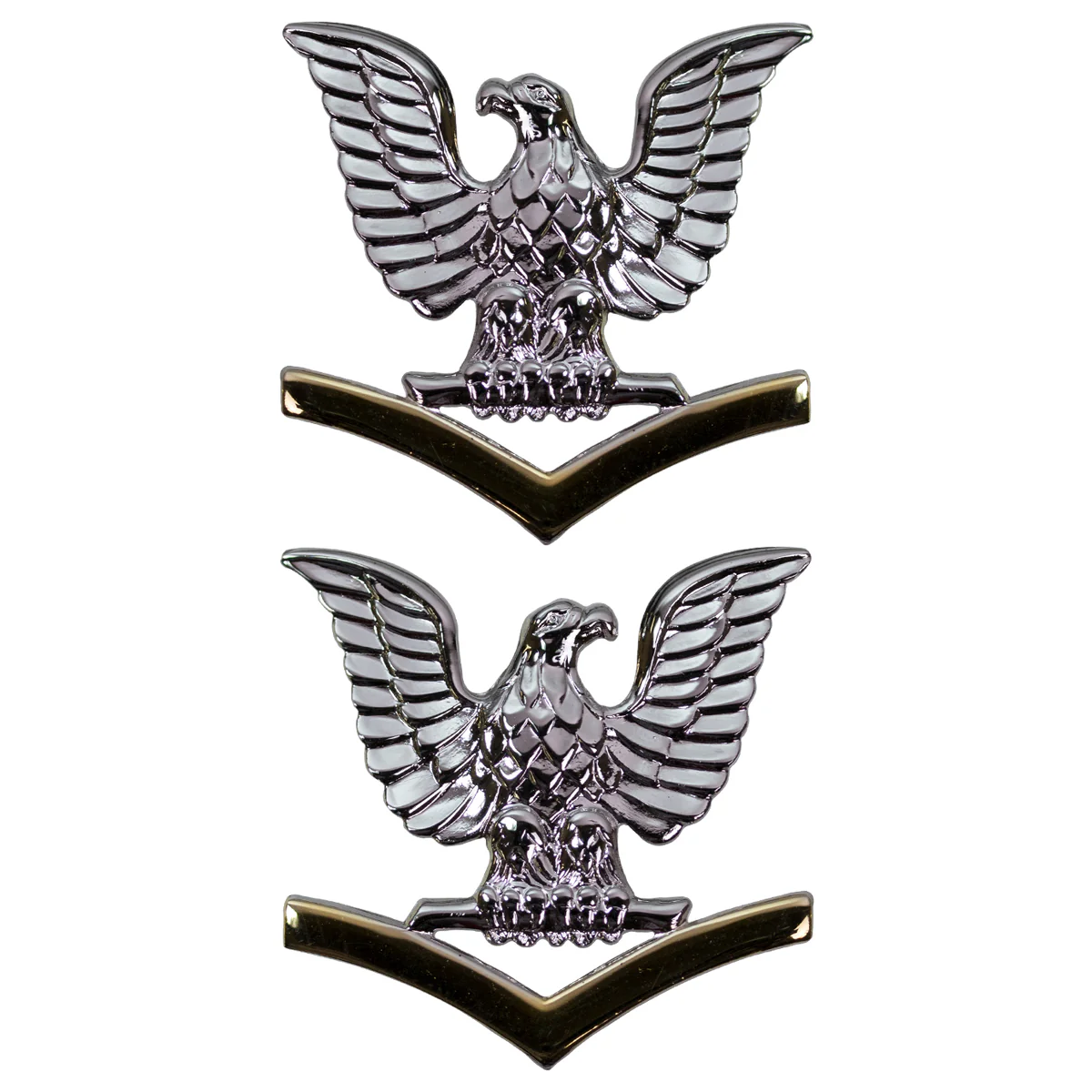Navy Metal Coat Epaulet Device: E4 Petty Officer: Good Conduct