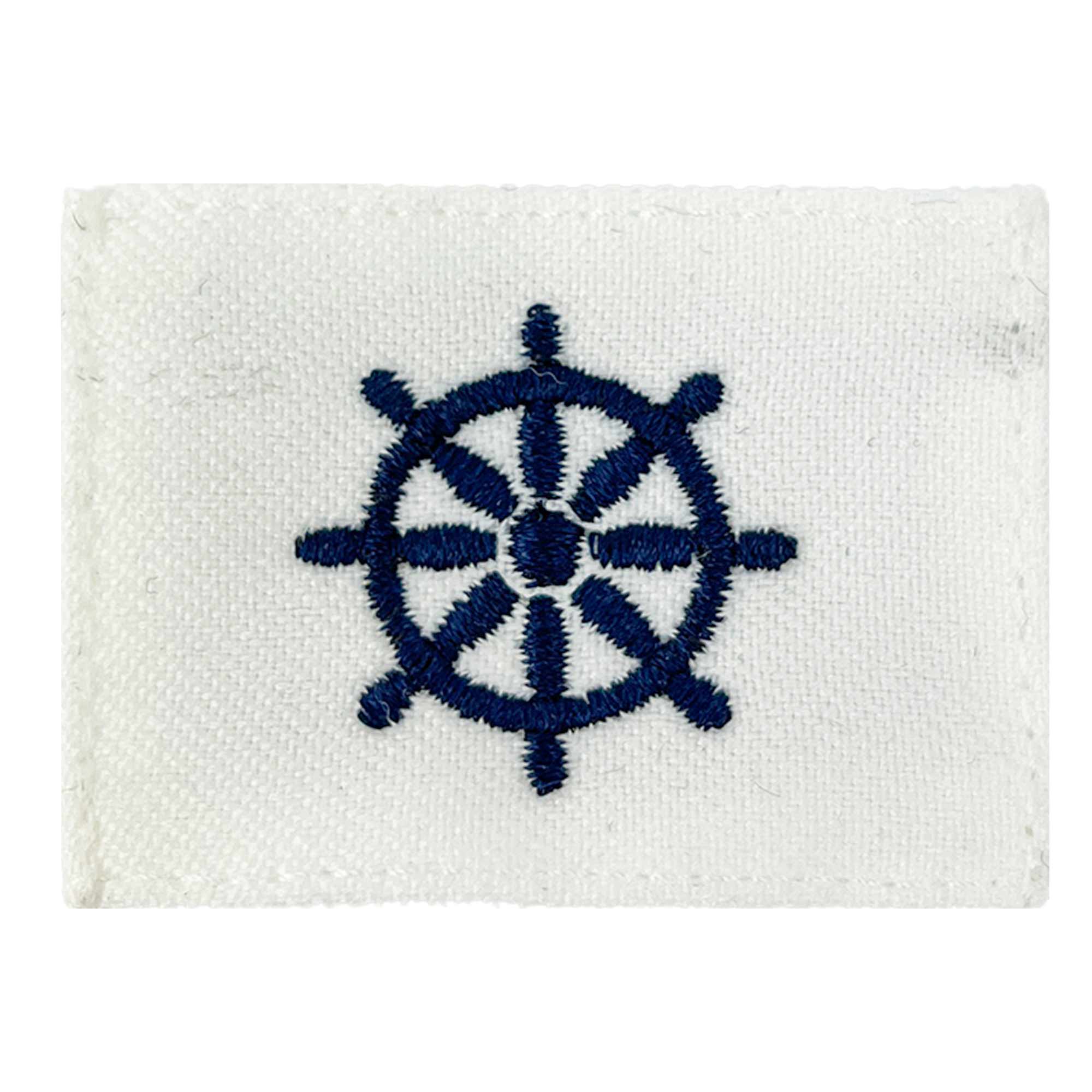 Navy Rating Badge: Striker Mark for QM Quartermaster - white CNT for dress uniforms