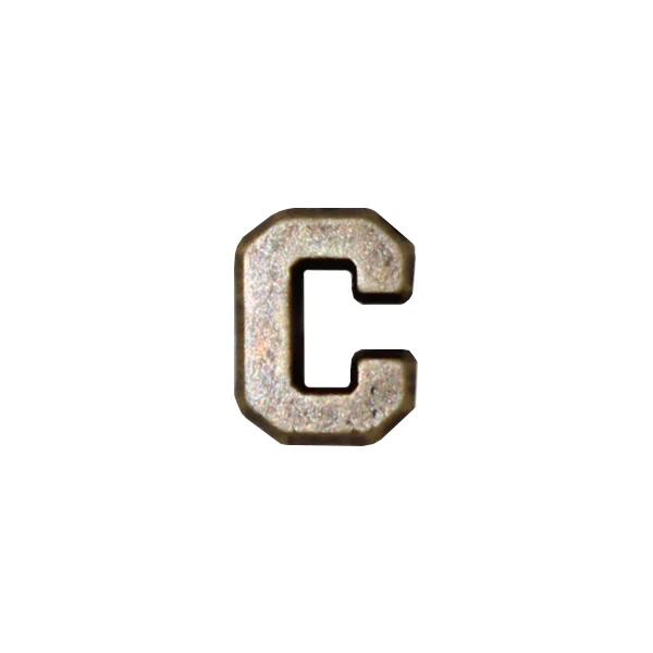 NO PRONG Miniature Letter C Attachment for Miniature Medals - bronze