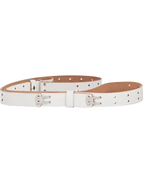 Parade and Honor Guard: Rifle Sling White Leather with Nickel Hardware