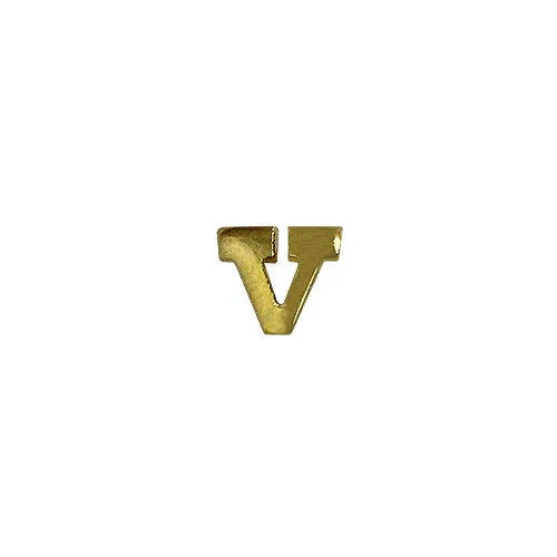 Ribbon Attachments: 1/4" Letter V - gold