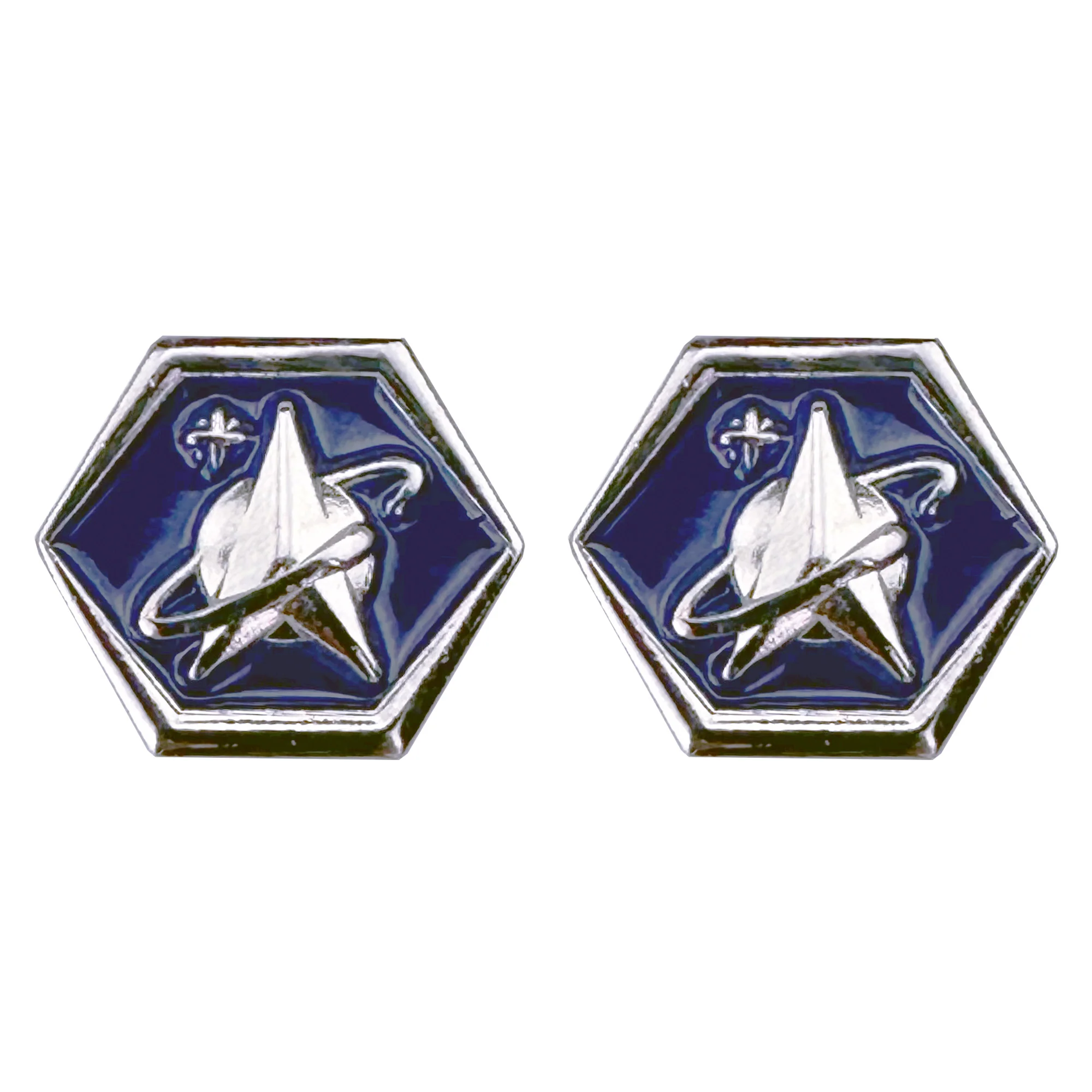 Space Force Cuff Links: Silver Mirror