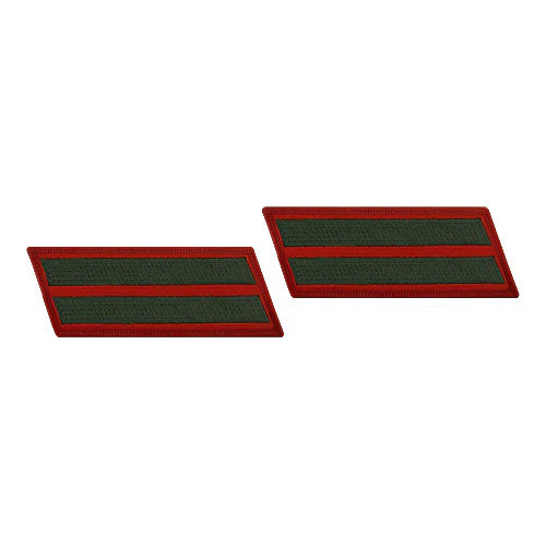 Marine Corps Service Stripe: Female - green on red, set of 2