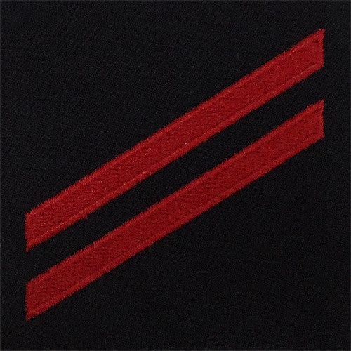 Navy E2 Rating Badge: Fireman Apprentice - red chevrons on blue serge