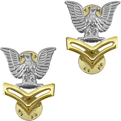 Navy Metal Coat Epaulet Device: E5 Petty Officer: Good Conduct