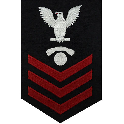 Navy E6 MALE Rating Badge: Interior Communications Electrician - blue