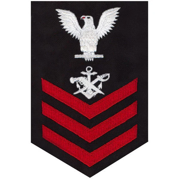 Navy E6 MALE Rating Badge: Special Warfare Boat Operator - blue