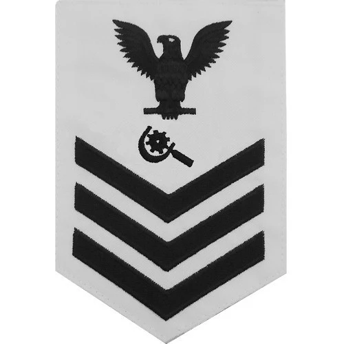 Navy E6 MALE Rating Badge: Machinery Repairman - white
